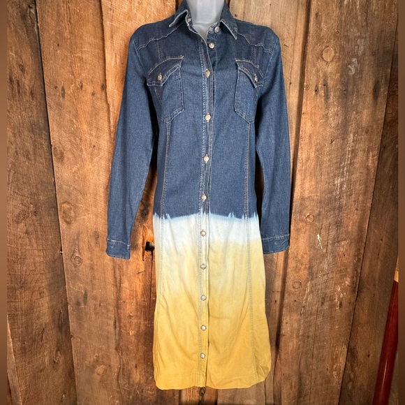 Shaft Made in Italy Annie Chambray Ombre Dress - size small - Picture 2 of 14